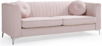 Delray Velvet Sofa in Pink